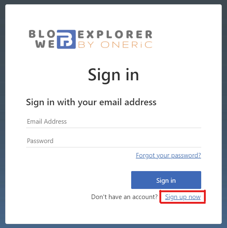 Signin Blob Storage Container Web Explorer